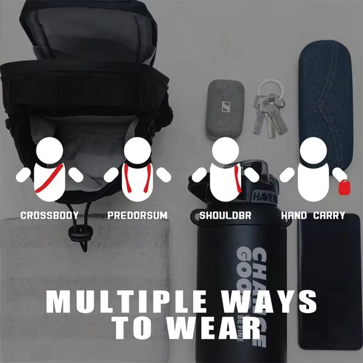 Magnetic Gym Bag Large Capacity Magnetic Carrier Bag with Phone Pocket Portable Gym Water Bottle Pouch Gym Accessories Organizer